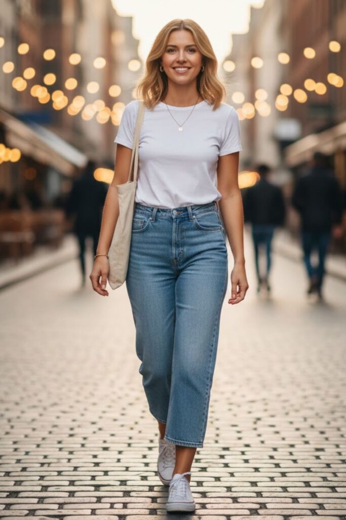 1. Casual and Chic With a Simple Tee