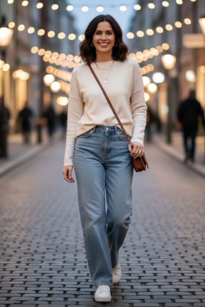 10. Casual Knit Top Styling