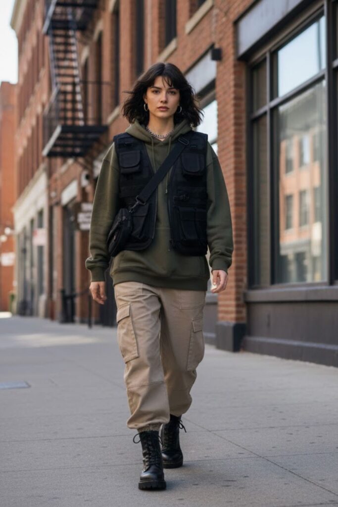 12. Hoodie with Cargo Pants