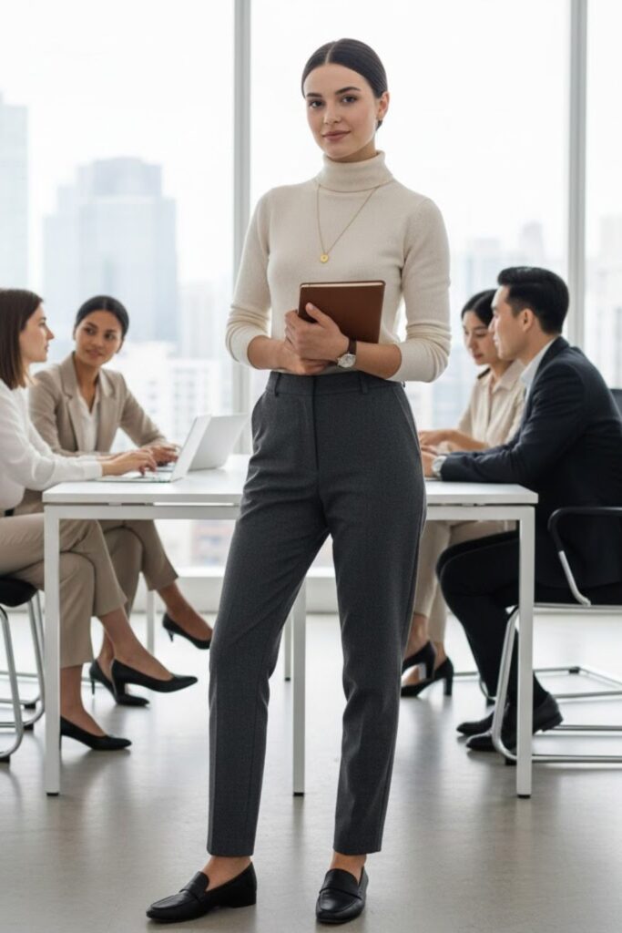 12. Turtleneck with Tailored Pants