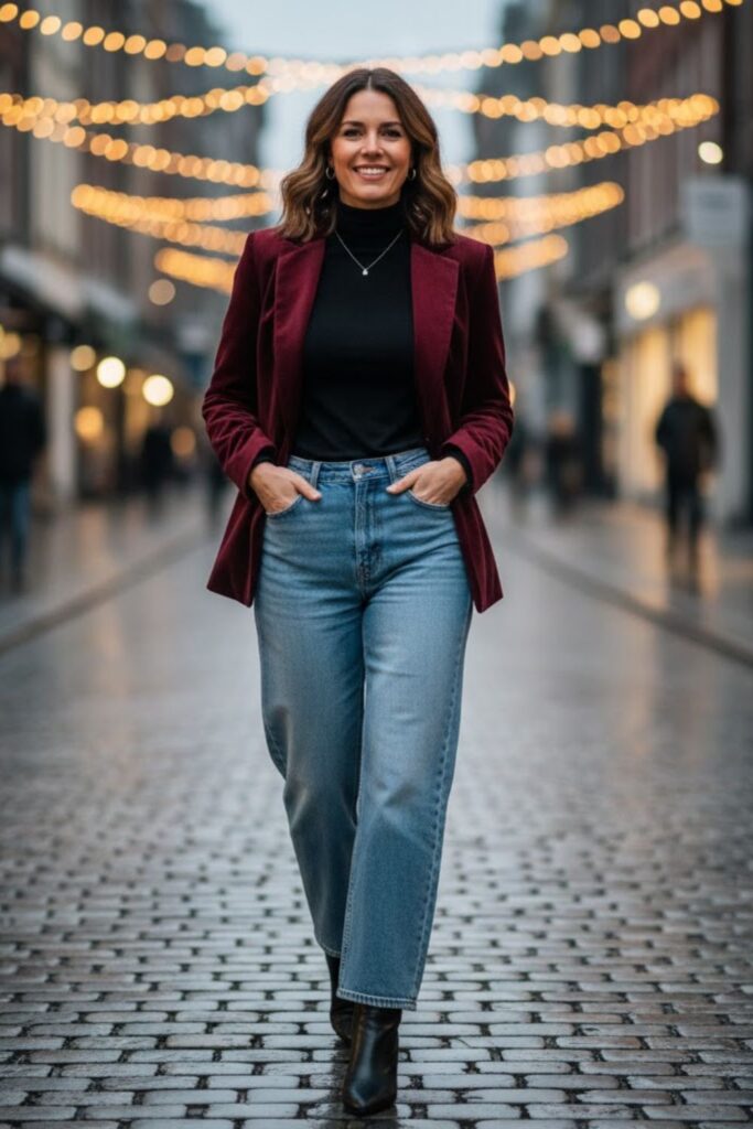 13. Velvet Blazer and Turtleneck