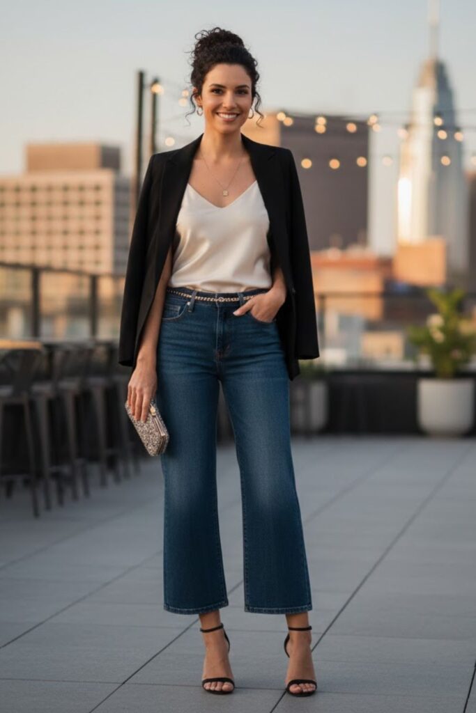 15. Evening Ready With a Satin Camisole