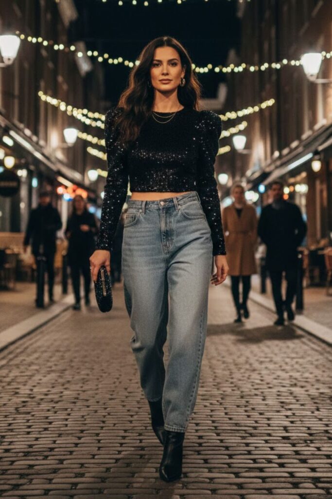 15. Night Out Look With Statement Top