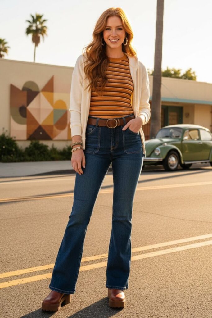 19. Hoodie with Flared Jeans