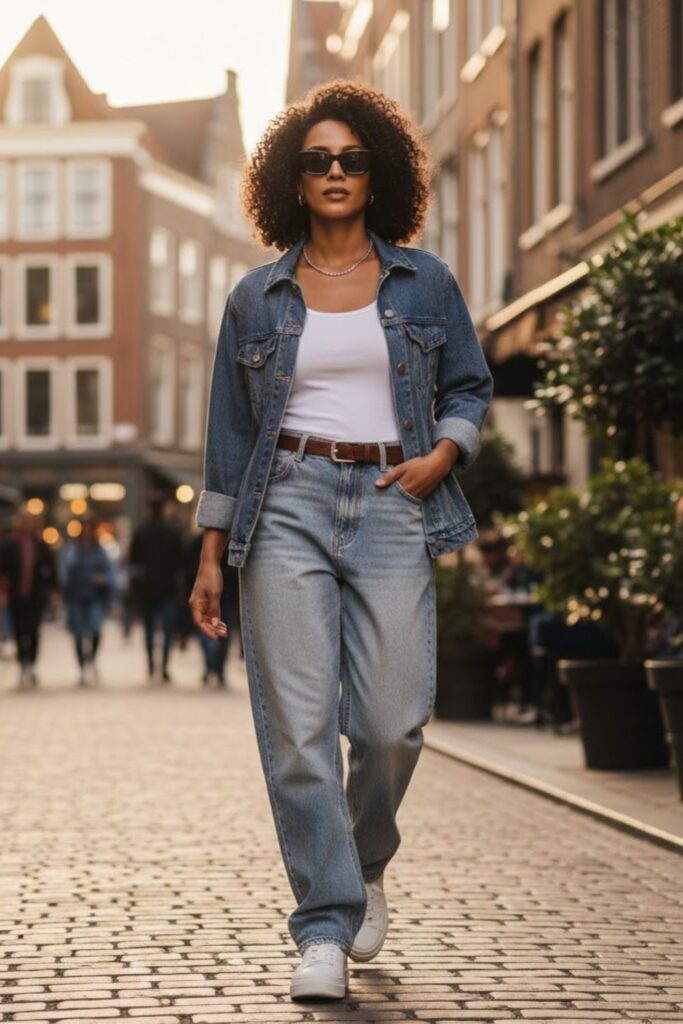 3. Classic Denim on Denim Look
