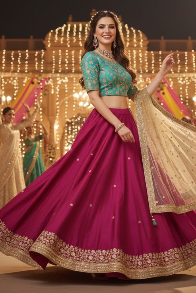 3. Lehenga Choli With Subtle Embellishment