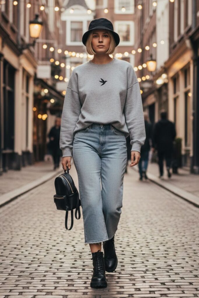 3. Street Style Edge With an Oversized Sweatshirt