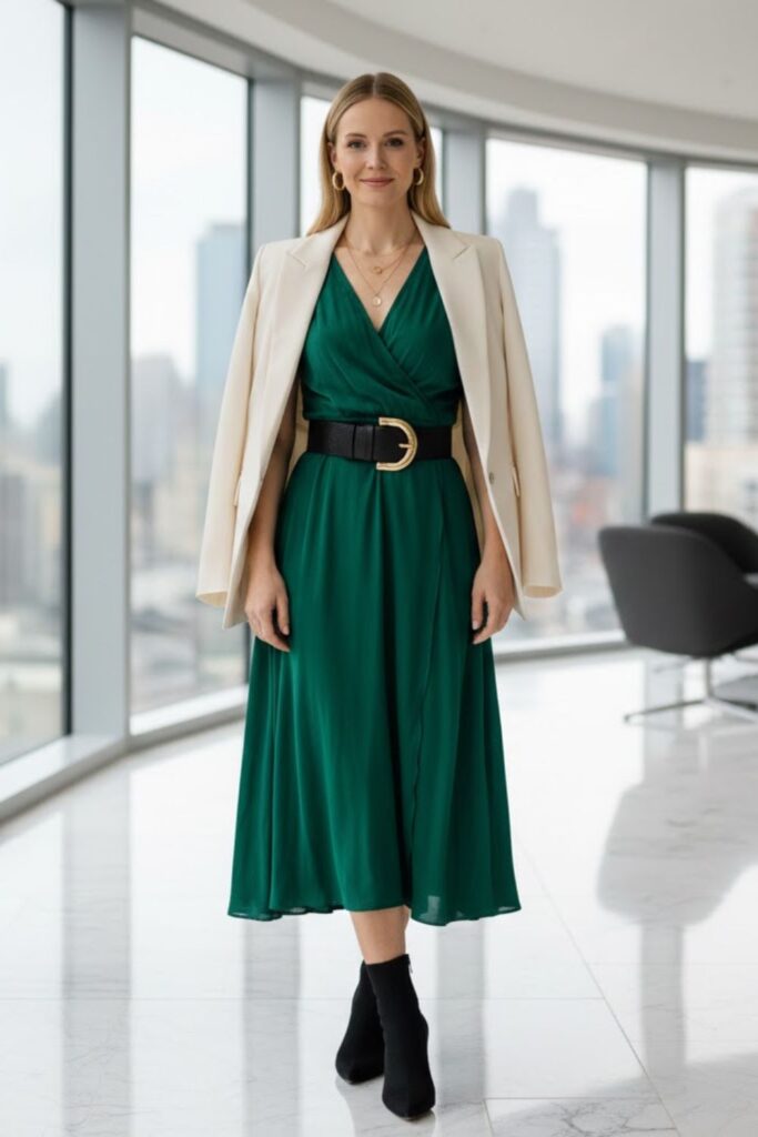 3. Wrap Dress with Statement Belt