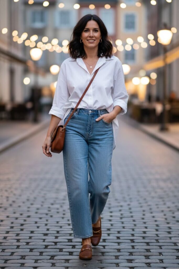 4. Button-Down Shirt Casual Outfit