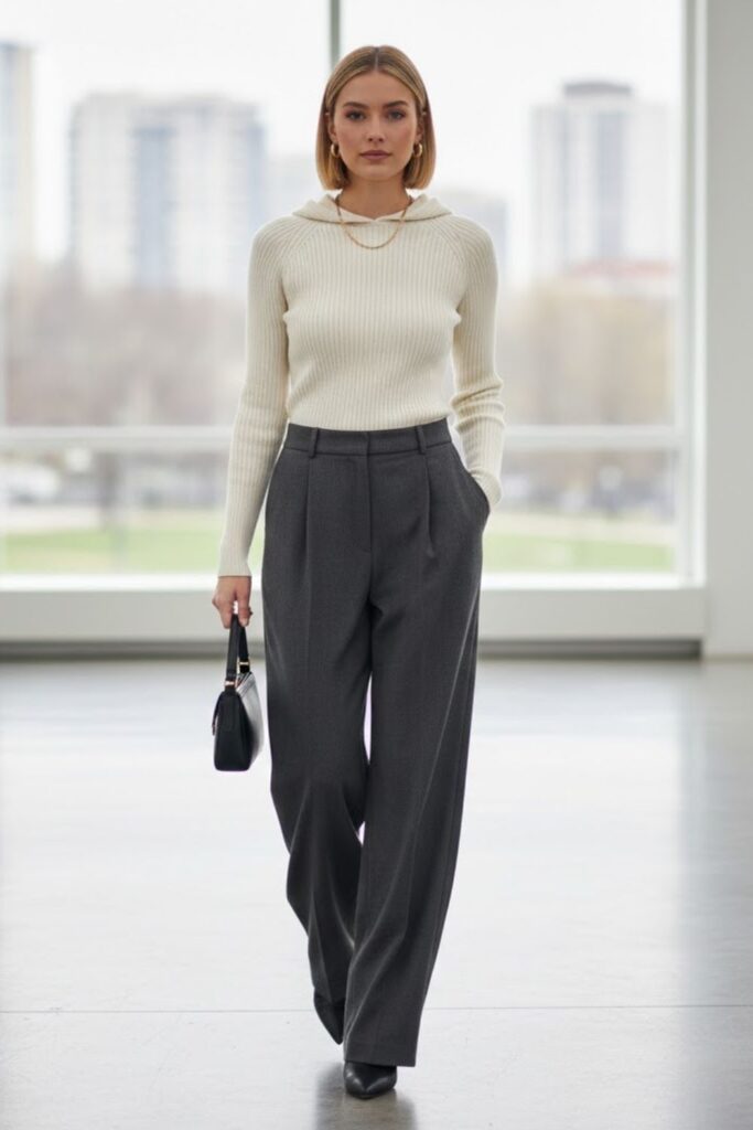 4. Hoodie with Wide Leg Pants