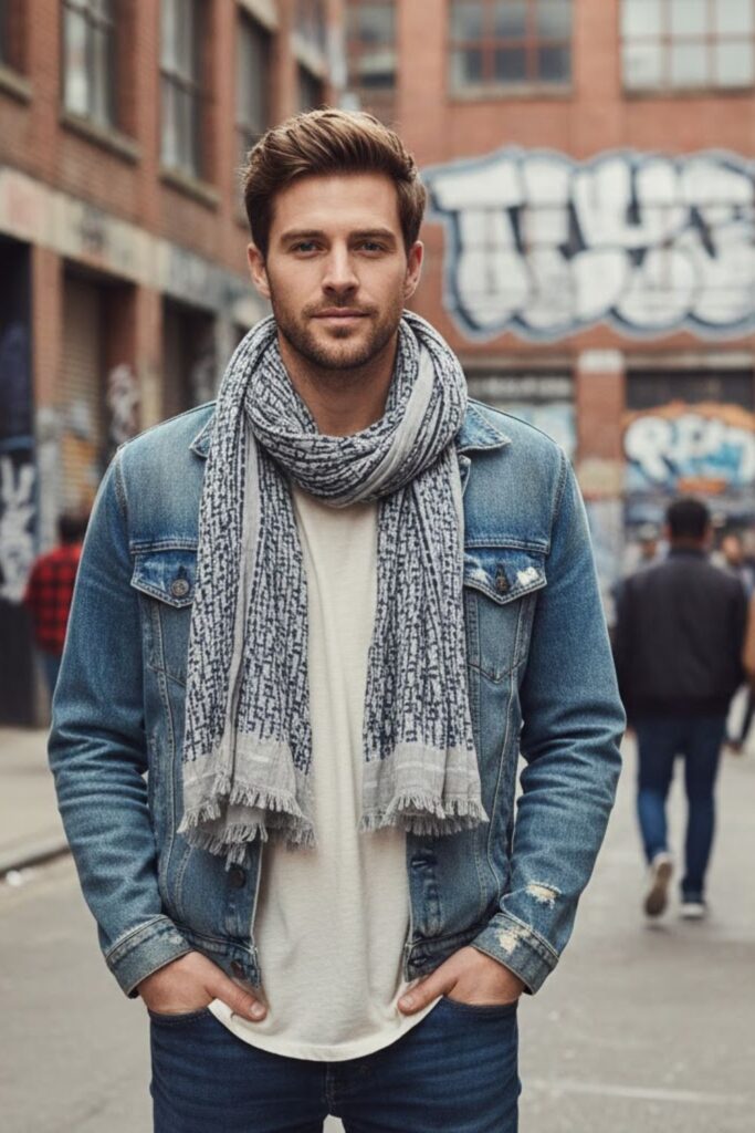 7. Casual Street Style Scarf Look