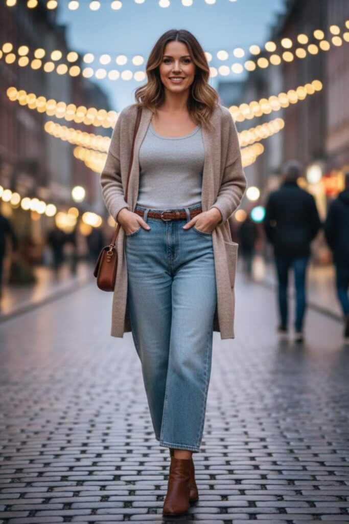 8. Casual Knit Cardigan Outfit