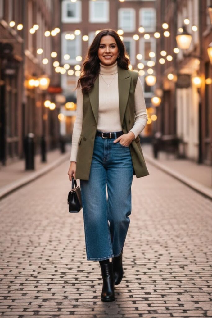 9. Creative Layering With a Turtleneck and Vest