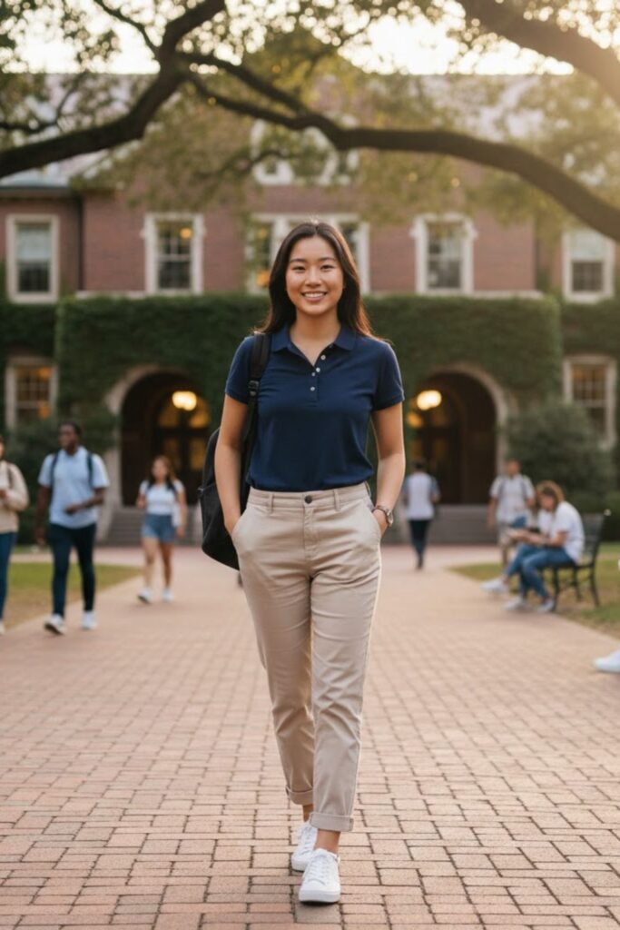 9. Polo Shirt with Chinos and Sneakers