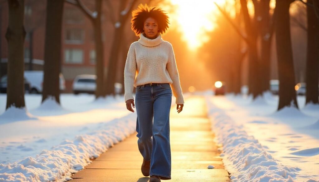 Wide Leg Jeans Outfit Ideas for Winter