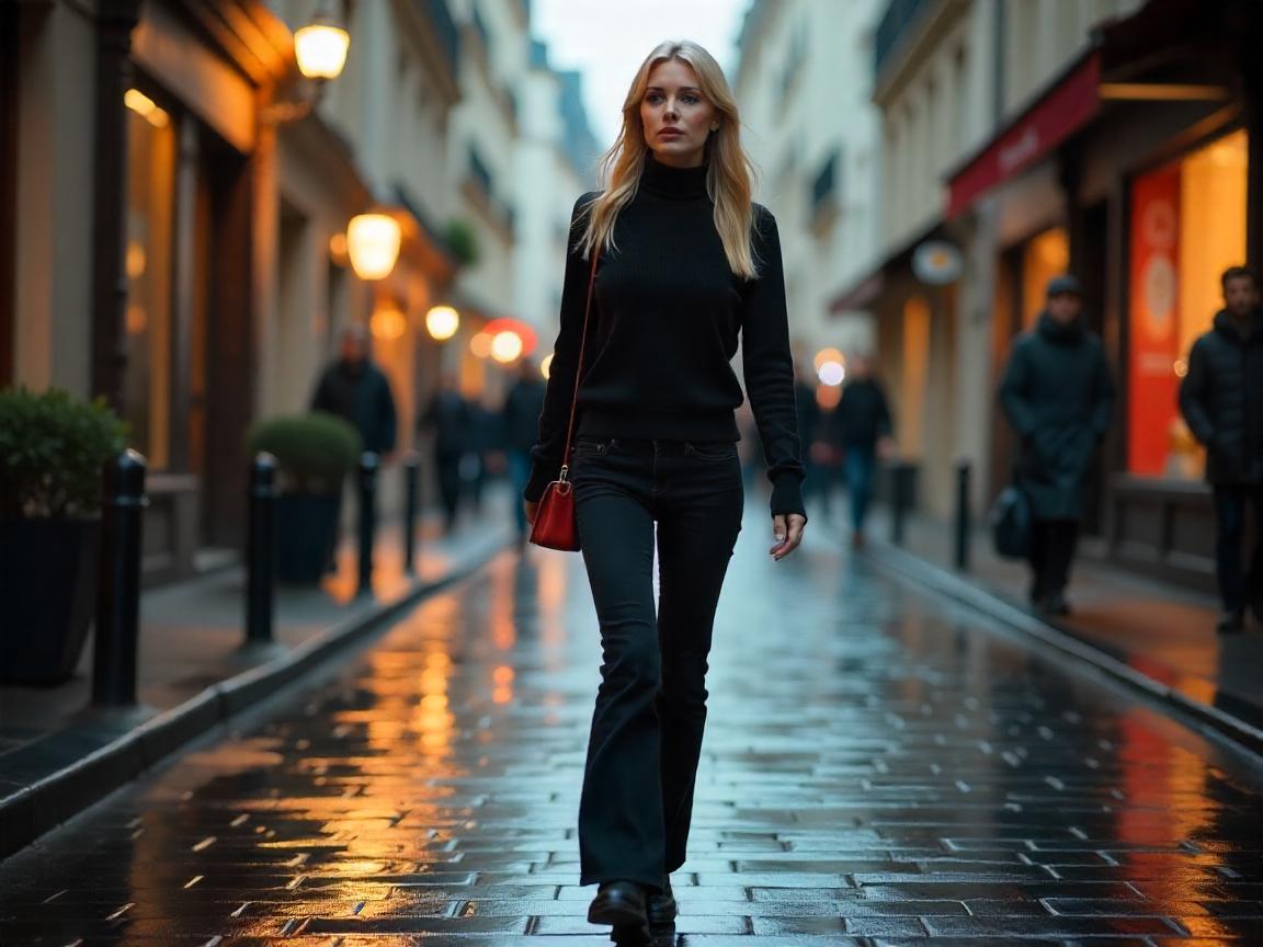 black wide leg jeans outfit ideas