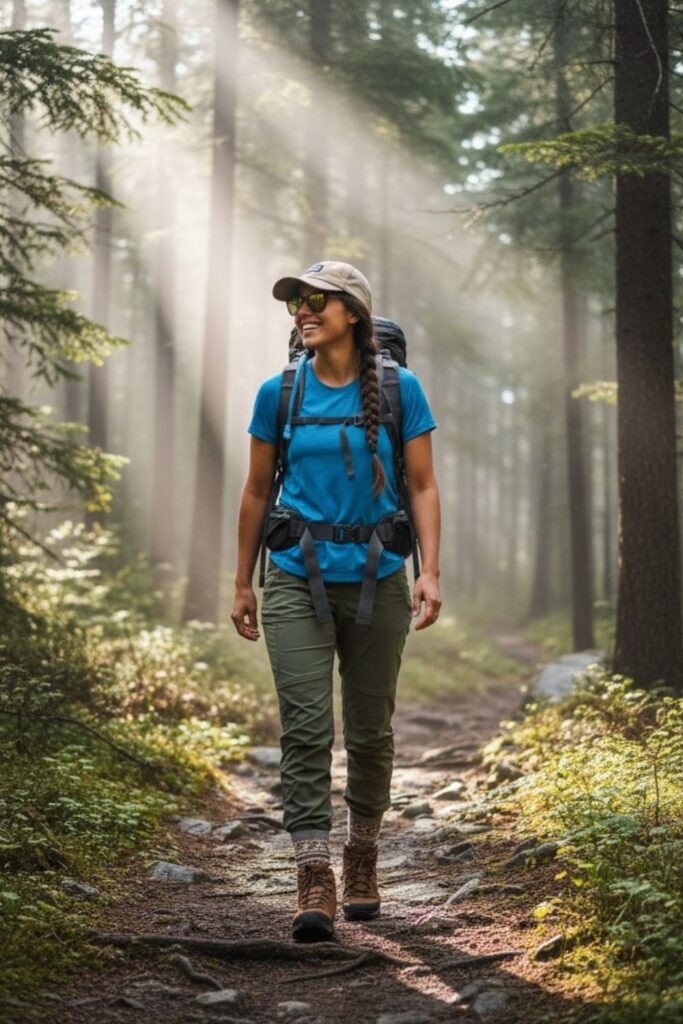 1. Classic Trail Outfit with Hiking Pants and Performance Tee