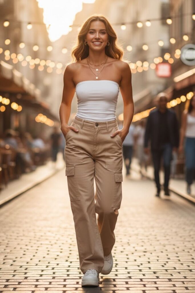 11. Cargo Pants With a Tube Top