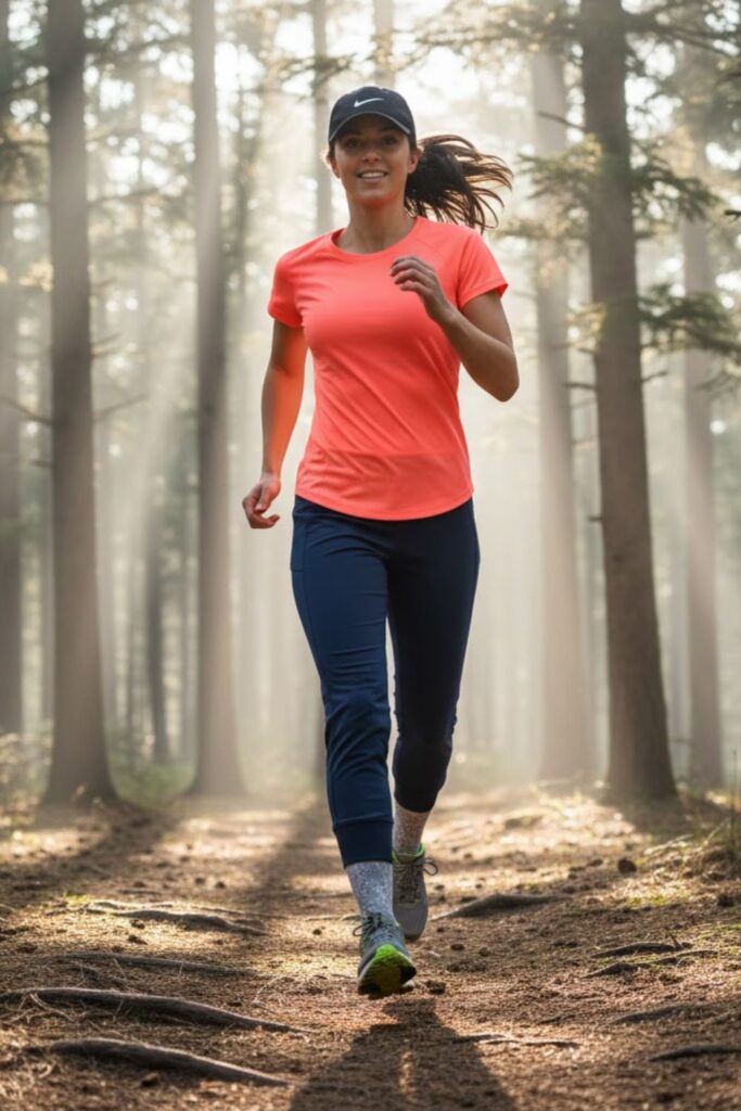 11. Jogger-Style Leggings with Sport Tee and Cap