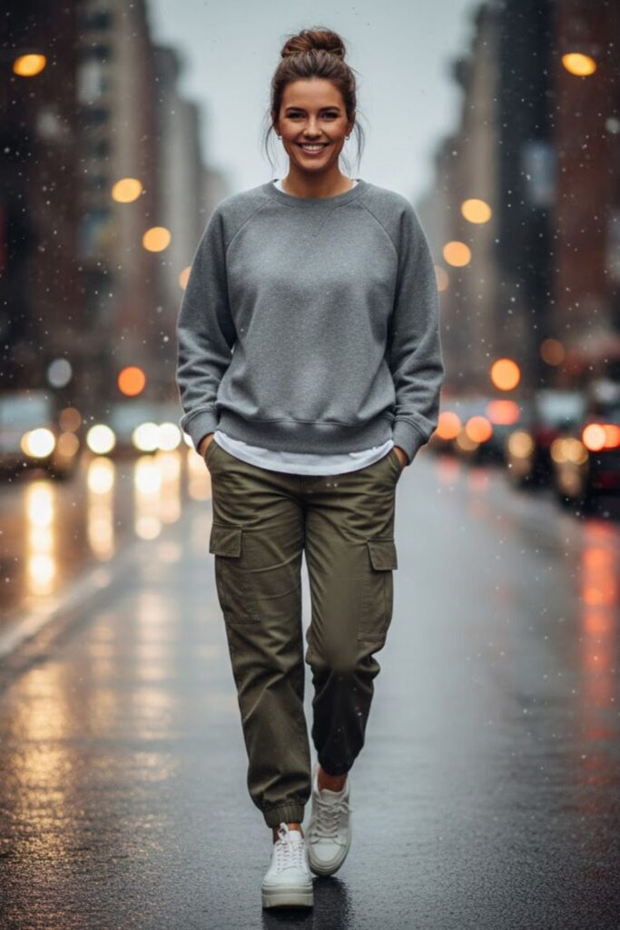 12. Cargo Pants With a Sweatshirt