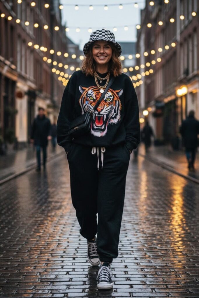 12. Graphic Hoodie Look