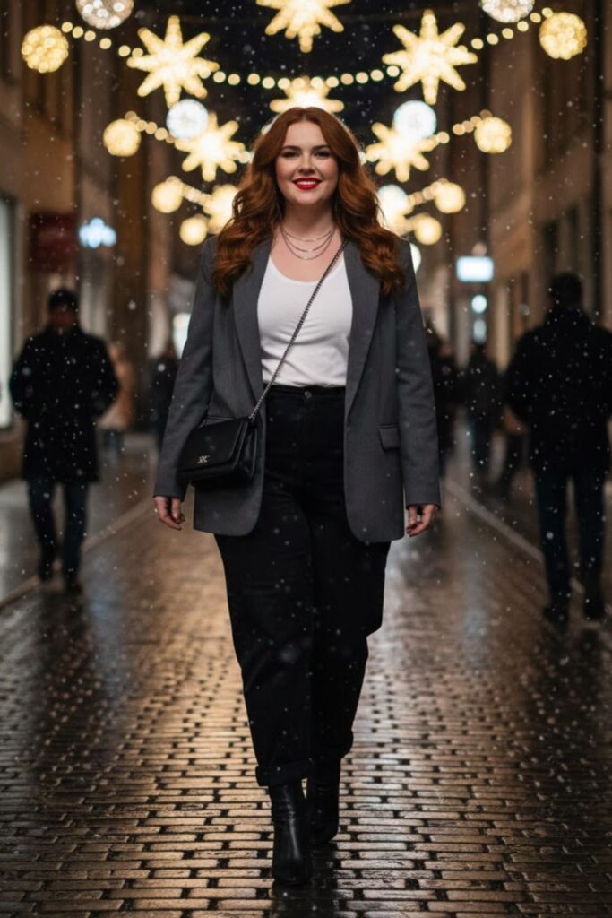 13. Oversized Blazer with Baggy Black Jeans