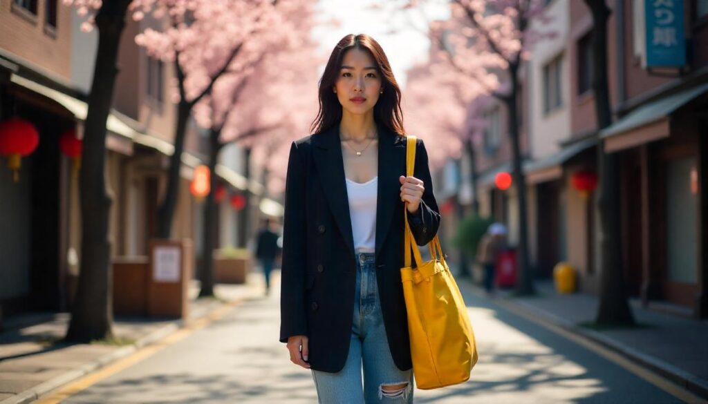Blazer and Baggy Jeans Outfit
