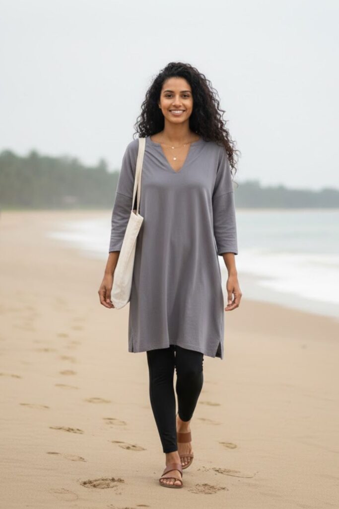 15. Relaxed Tunic with Leggings