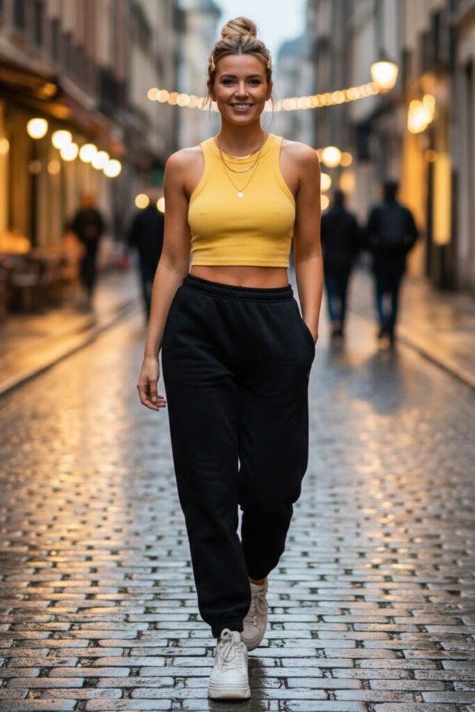 2. Crop Top and Sweatpants