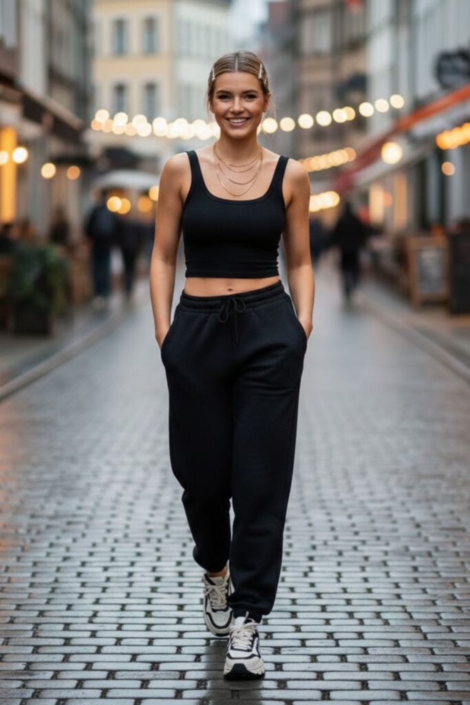 2. Crop Top and Sweatpants