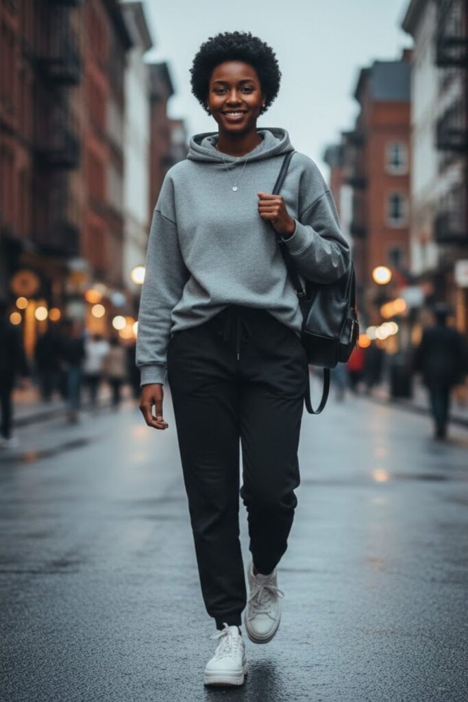 2. Oversized Hoodie and Chunky Sneakers