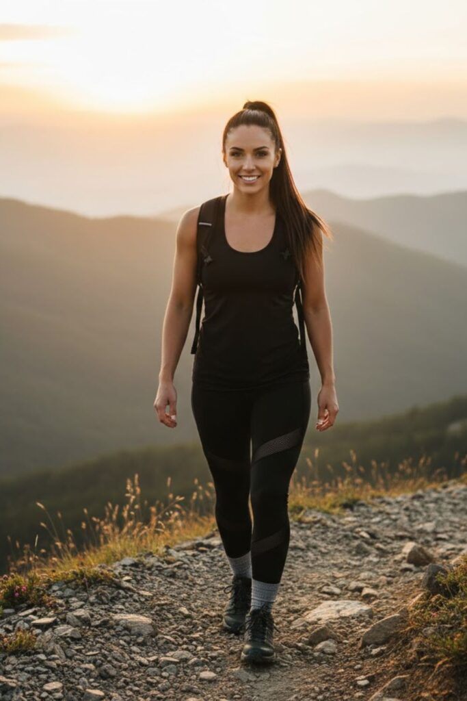 3. Athletic Leggings with Breathable Tank Top