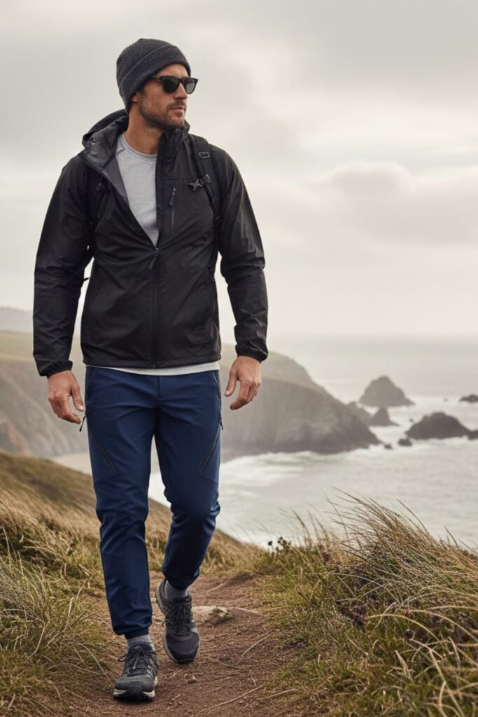 4. Technical Joggers with Lightweight Windbreaker