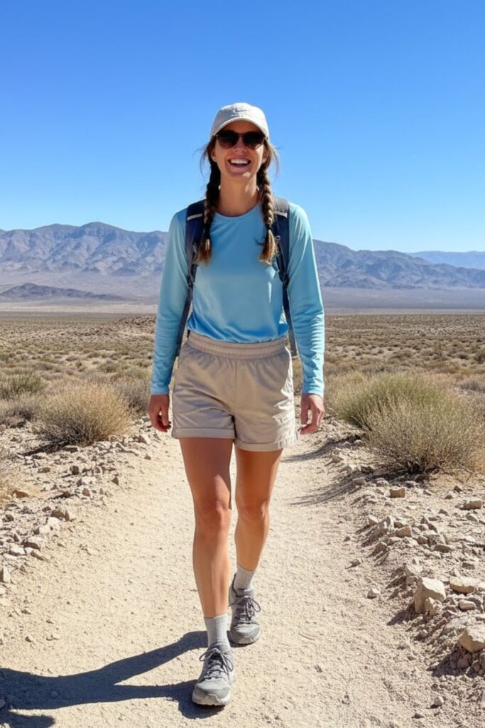4. Trail Shorts with Long-Sleeve Sun Shirt
