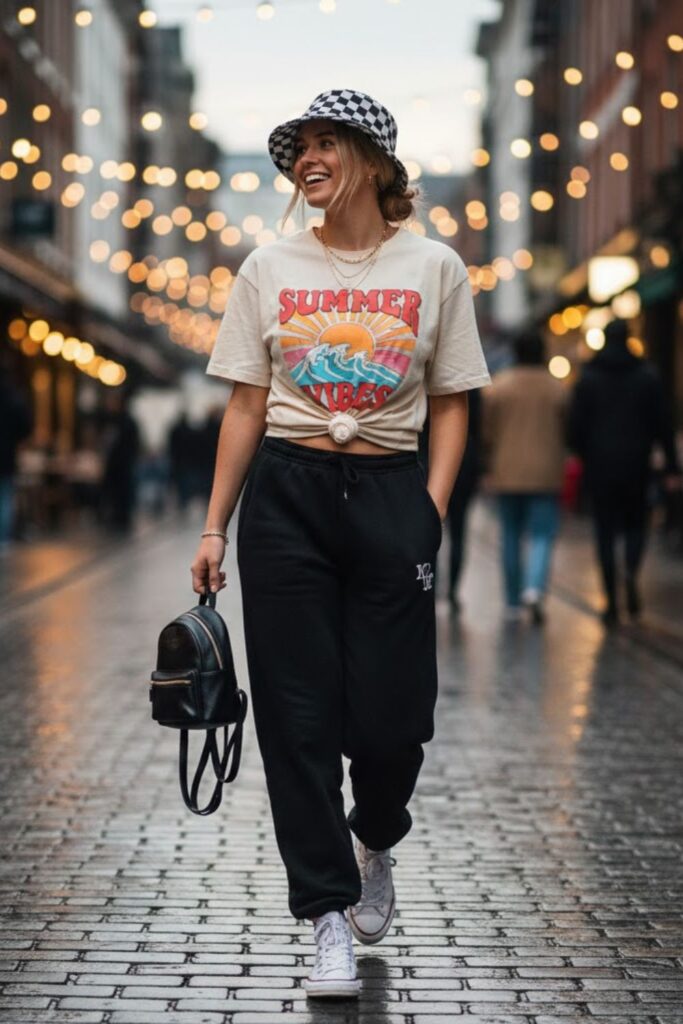 5. Graphic Tee and Sweatpants