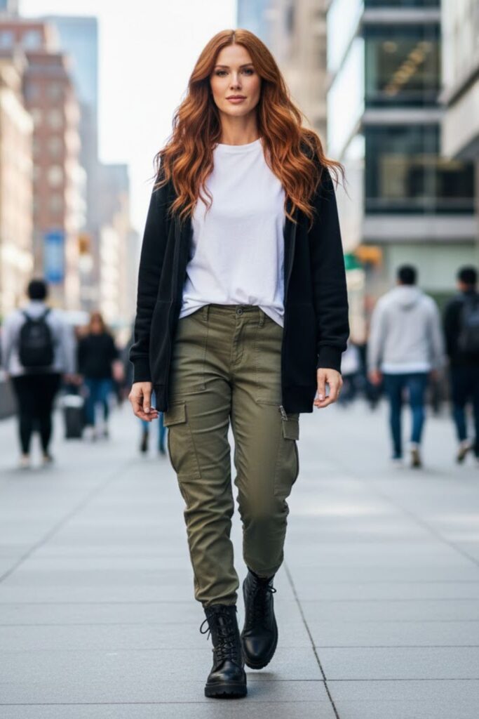 5. Oversized Hoodie with Cargo Pants