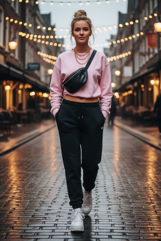 6. Cropped Sweatshirt Outfit