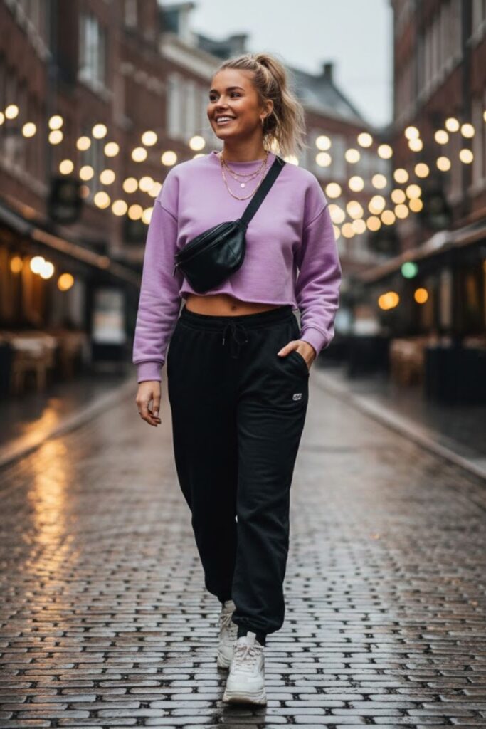 6. Cropped Sweatshirt Outfit