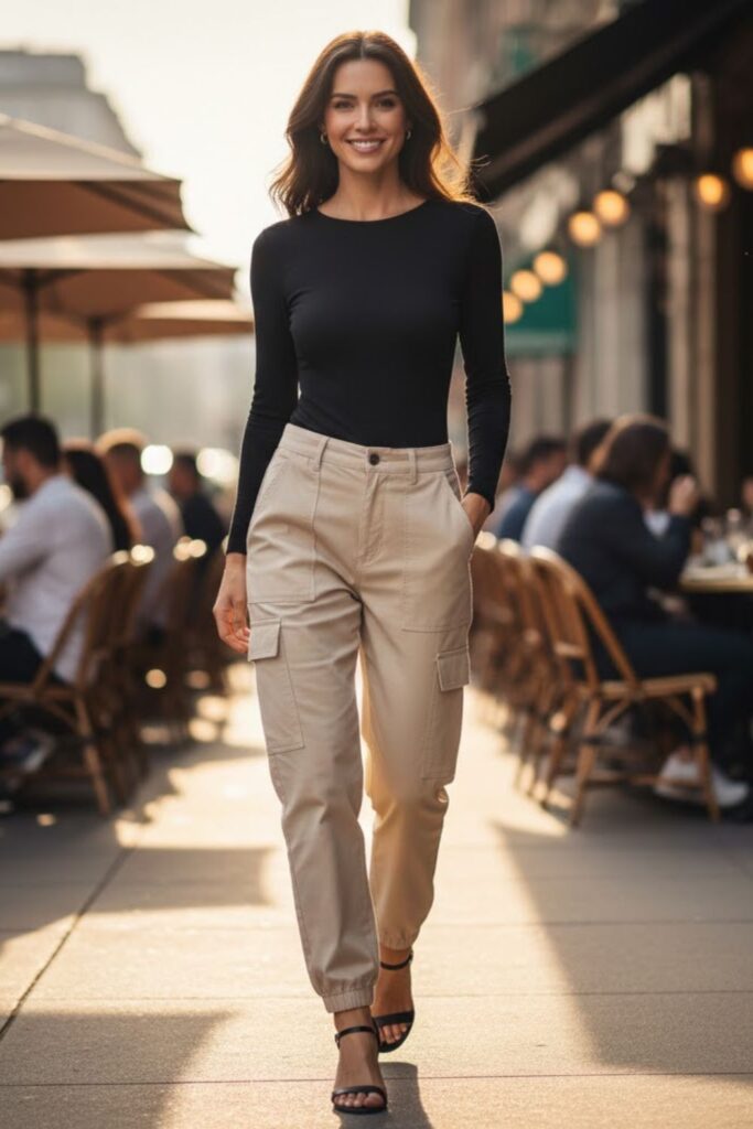 7. Cargo Pants With a Minimalist Bodysuit