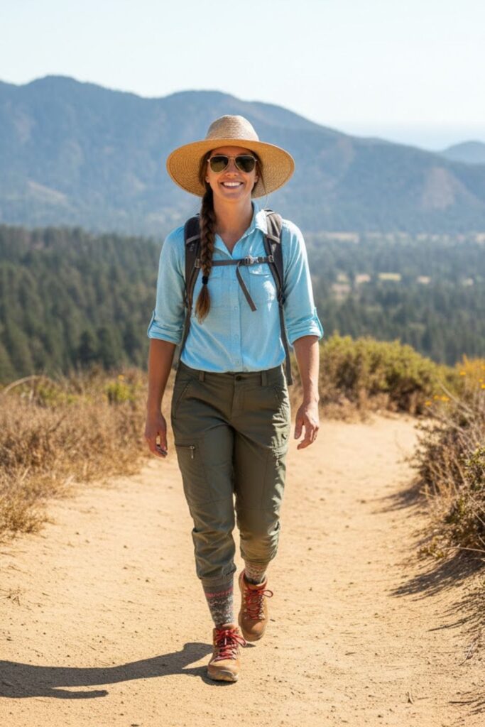 8. Cargo Trail Pants with Breathable Button-Down