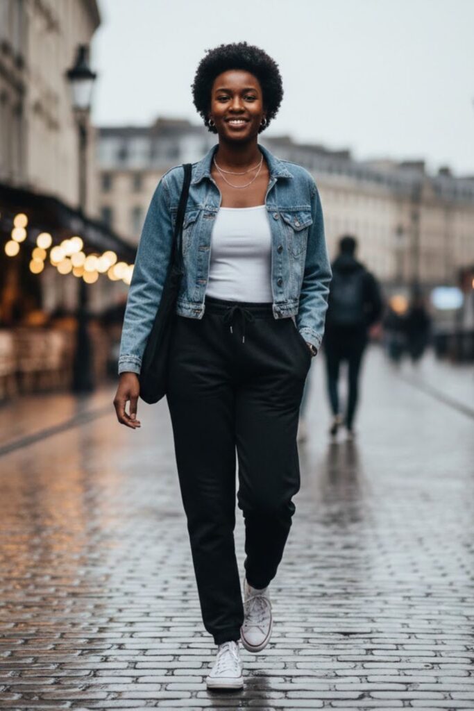 9. Cropped Denim Jacket and Tube Top