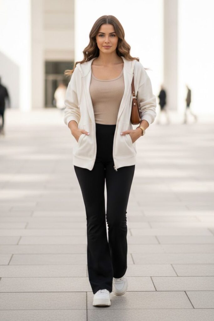 9. Oversized Hoodie with Flared Pants