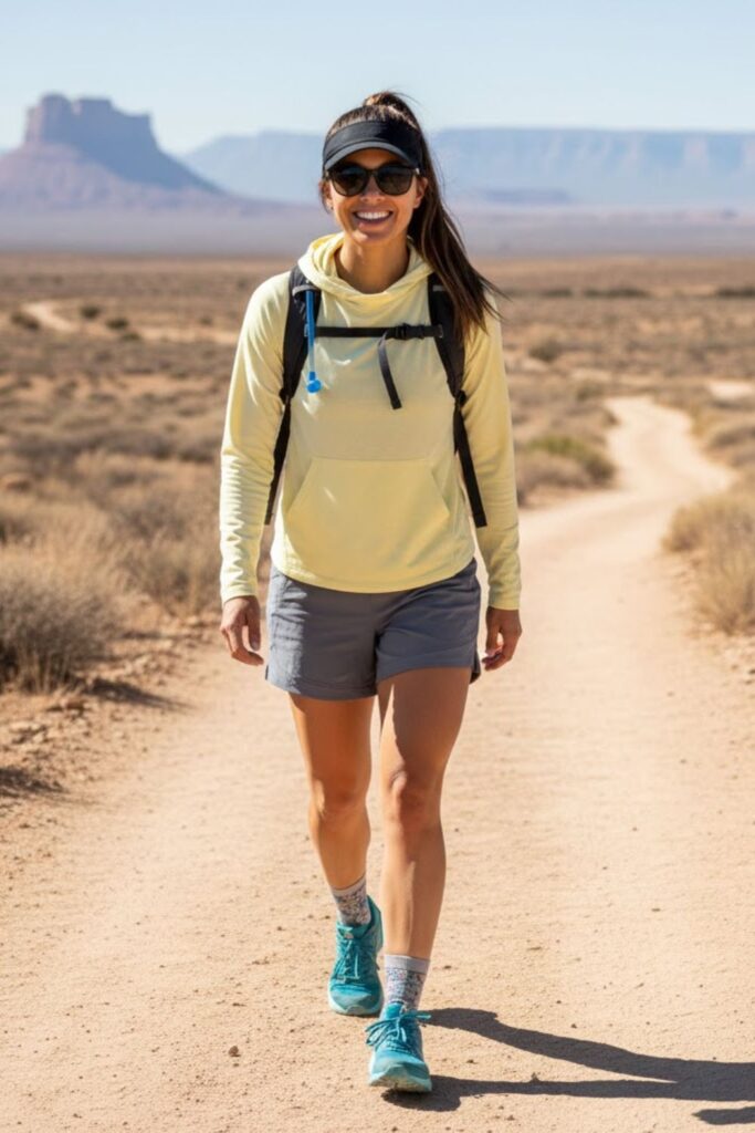 9. Shorts with Breathable Hoodie and Trail Runners