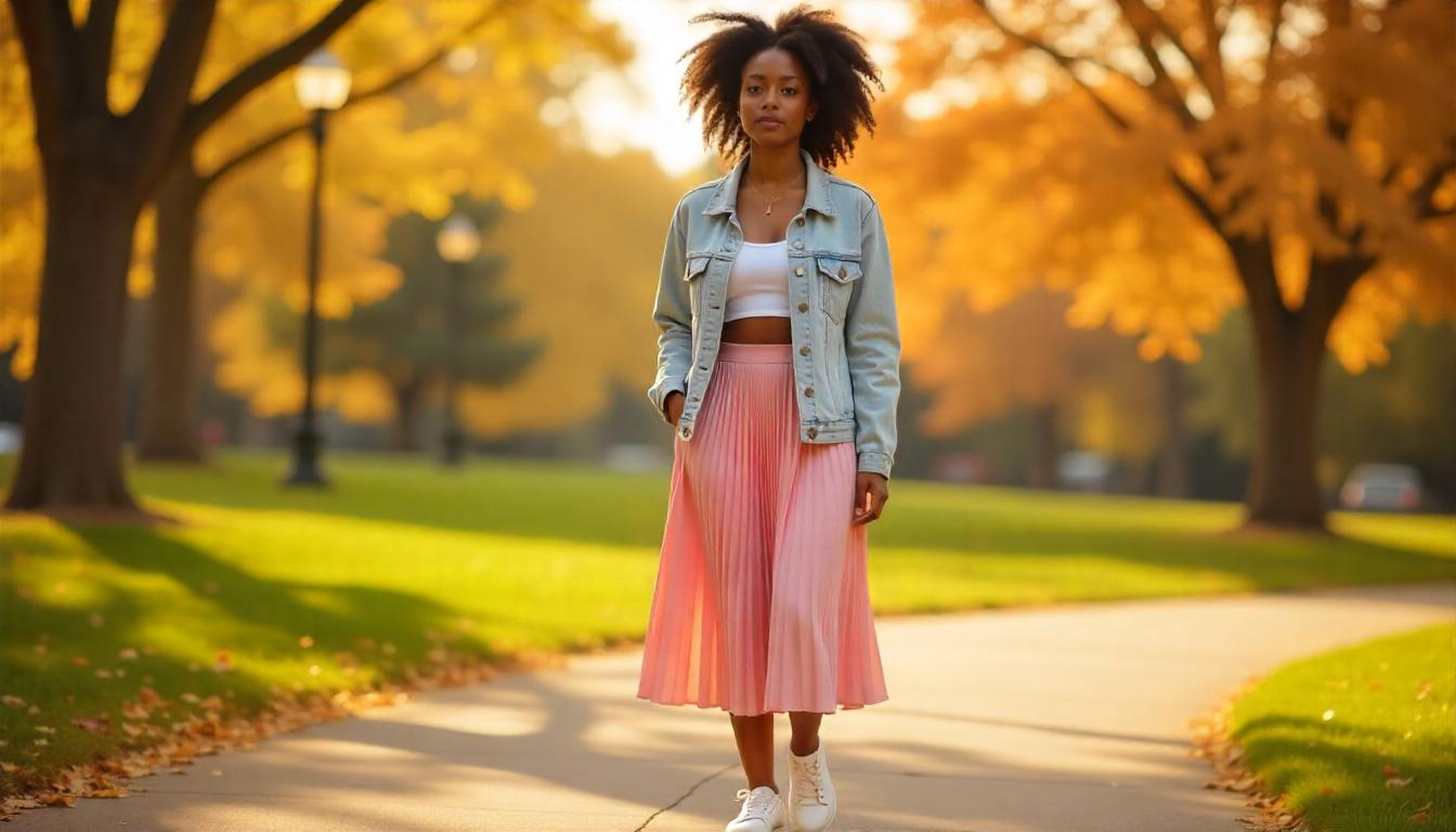 skirts and sneakers outfit ideas