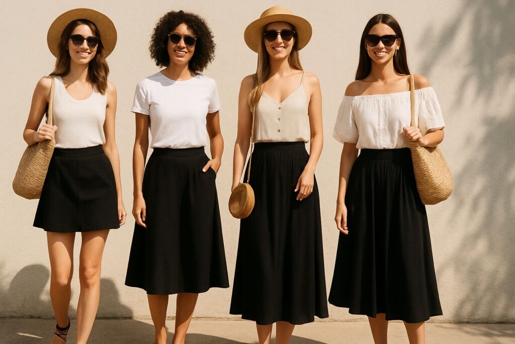 Black Skirt Outfit Ideas for Summer