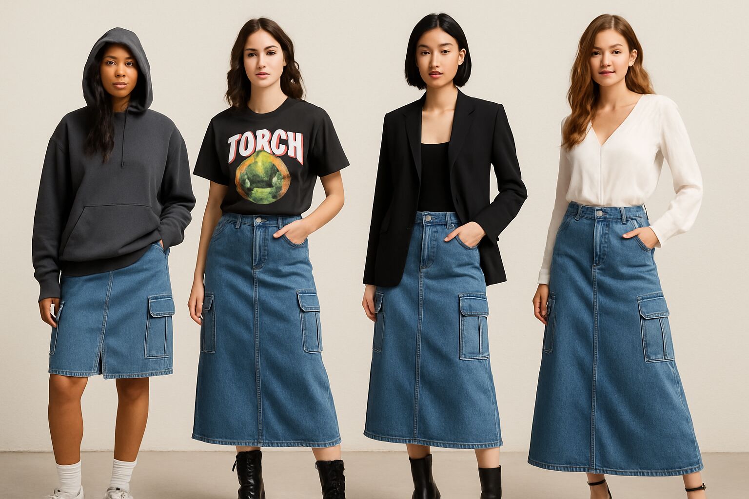 30+ Denim Cargo Skirt Outfit Ideas: From Streetwear to Chic