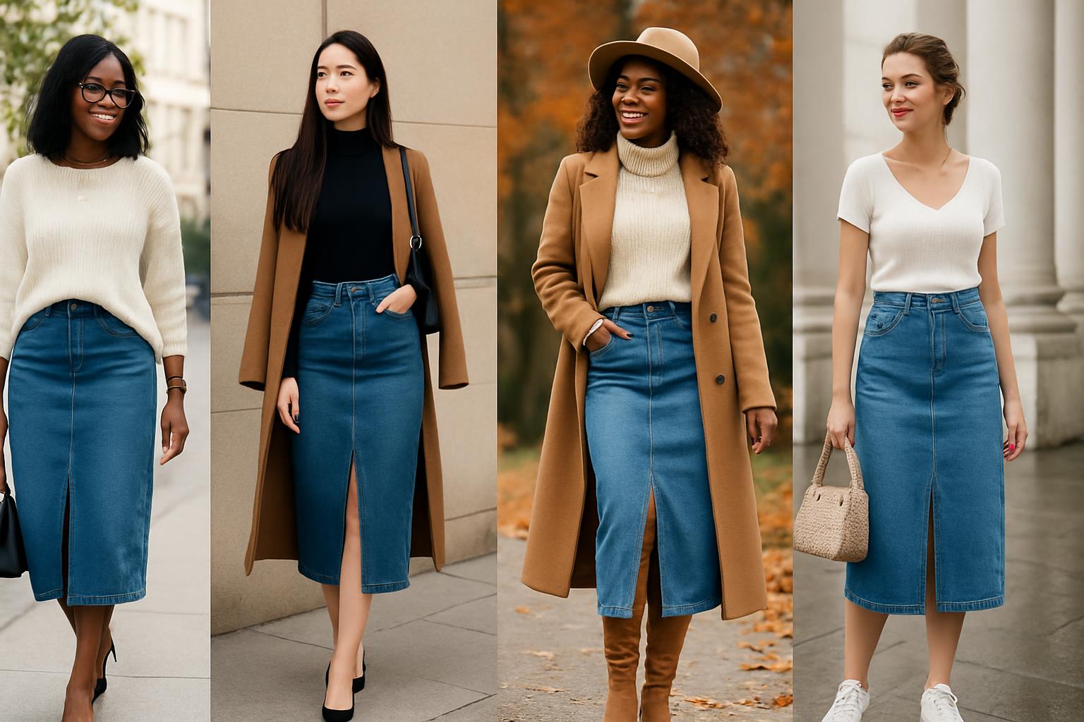 30+ Denim Midi Skirt Outfit Ideas for Every Season and Style