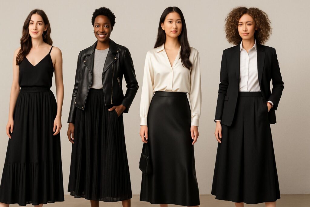 15 Long Black Skirt Outfit Ideas 