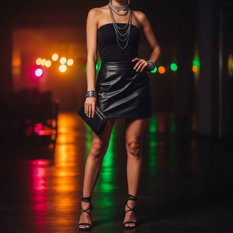 Black Skirt with a Tube Top