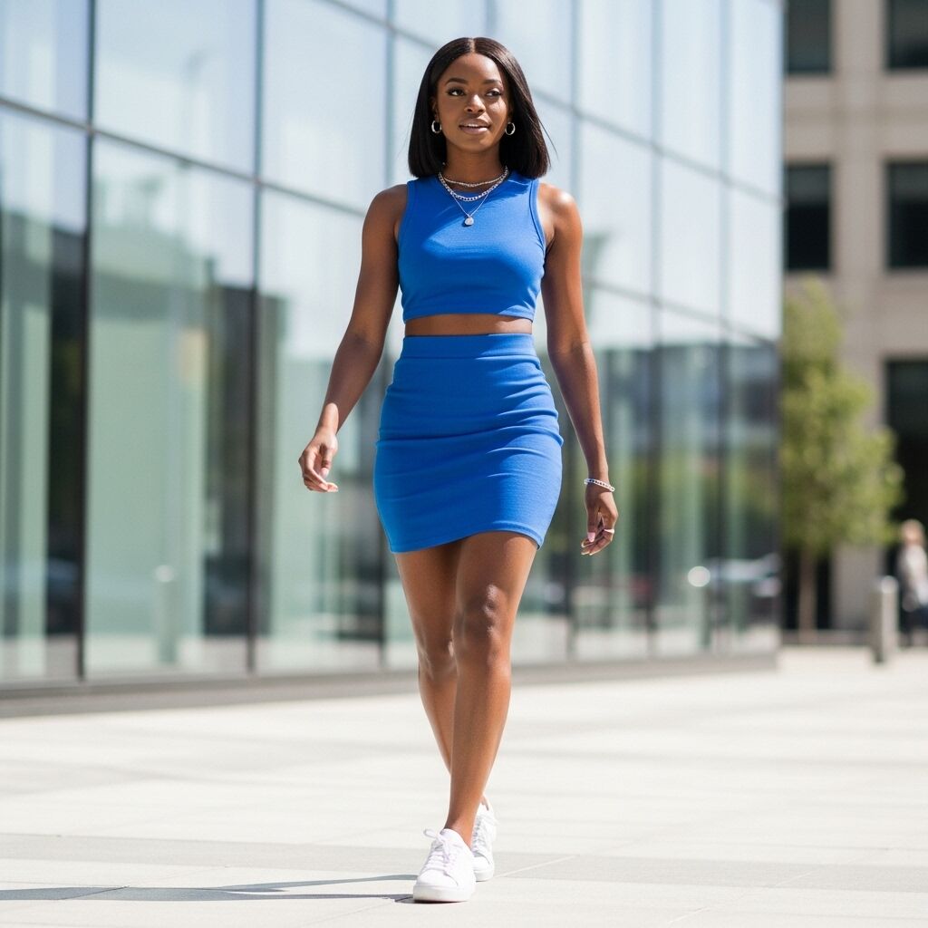 Mini Skirt with a Matching Set